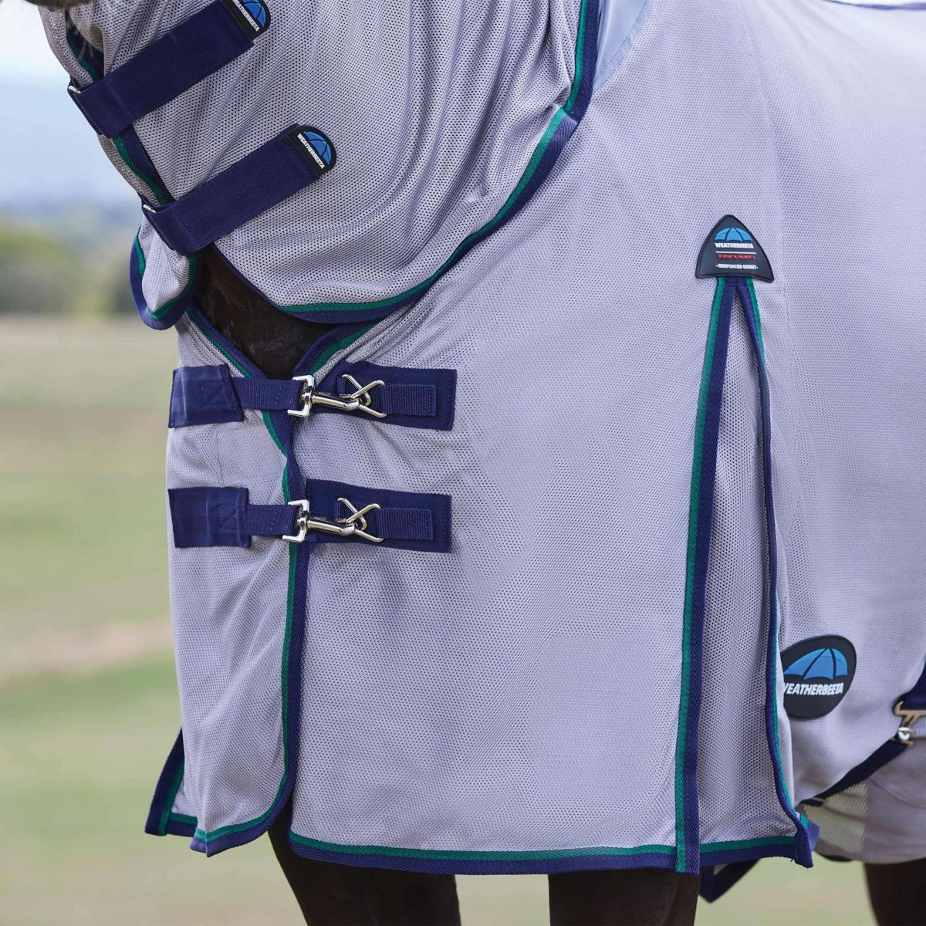 WeatherBeeta Fly Rug ComFiTec Zephyr Combo Grey/Navy/Forest Green