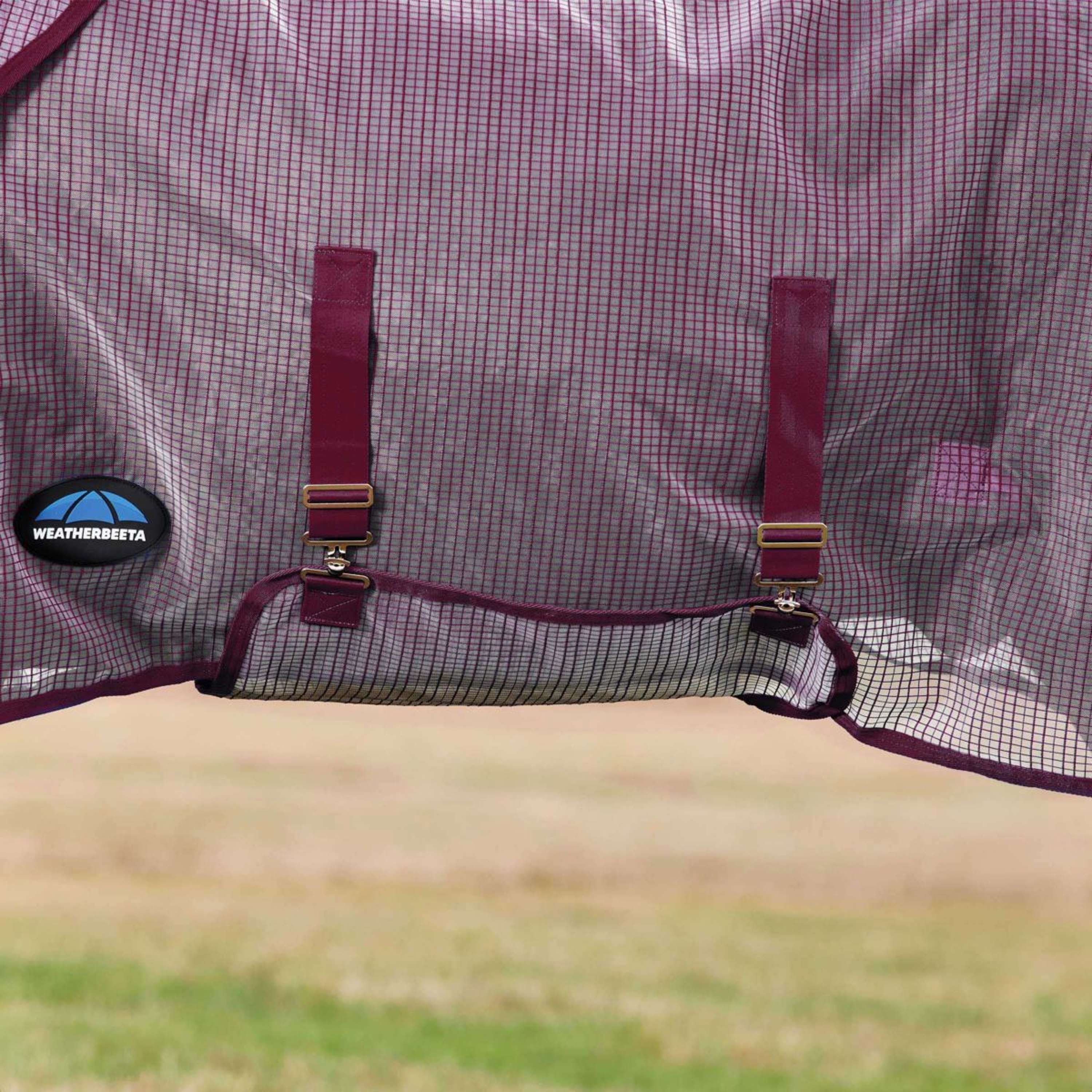 WeatherBeeta Fly Rug ComFiTec Ripshield Detach-A-Neck White/Burgundy