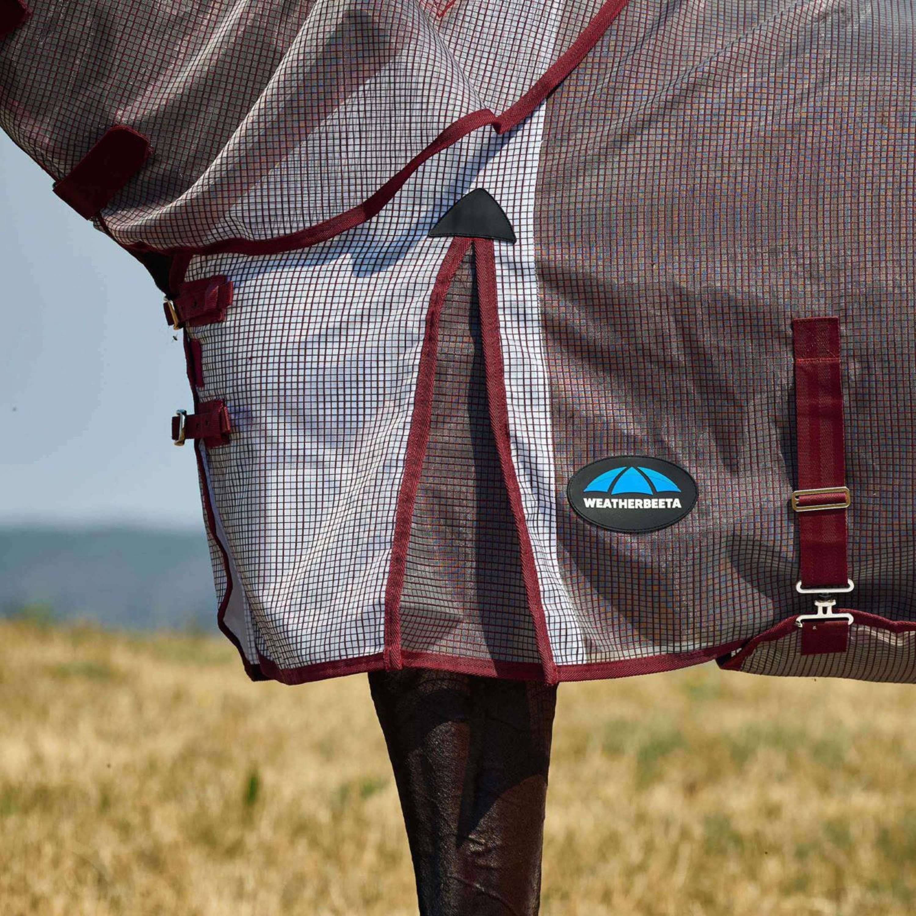 WeatherBeeta Fly Rug ComFiTec Ripshield Detach-A-Neck White/Burgundy
