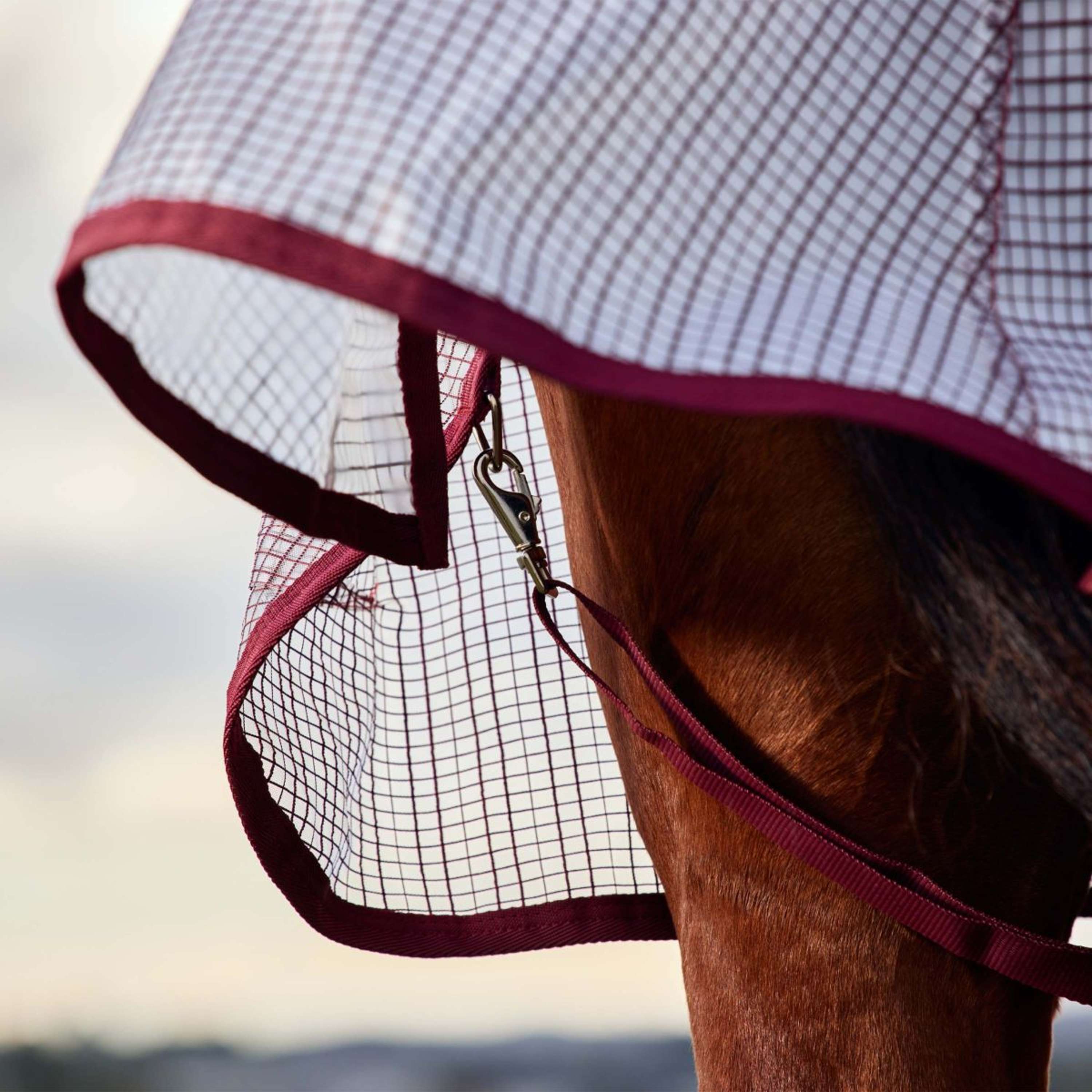 WeatherBeeta Fly Rug ComFiTec Ripshield Detach-A-Neck White/Burgundy