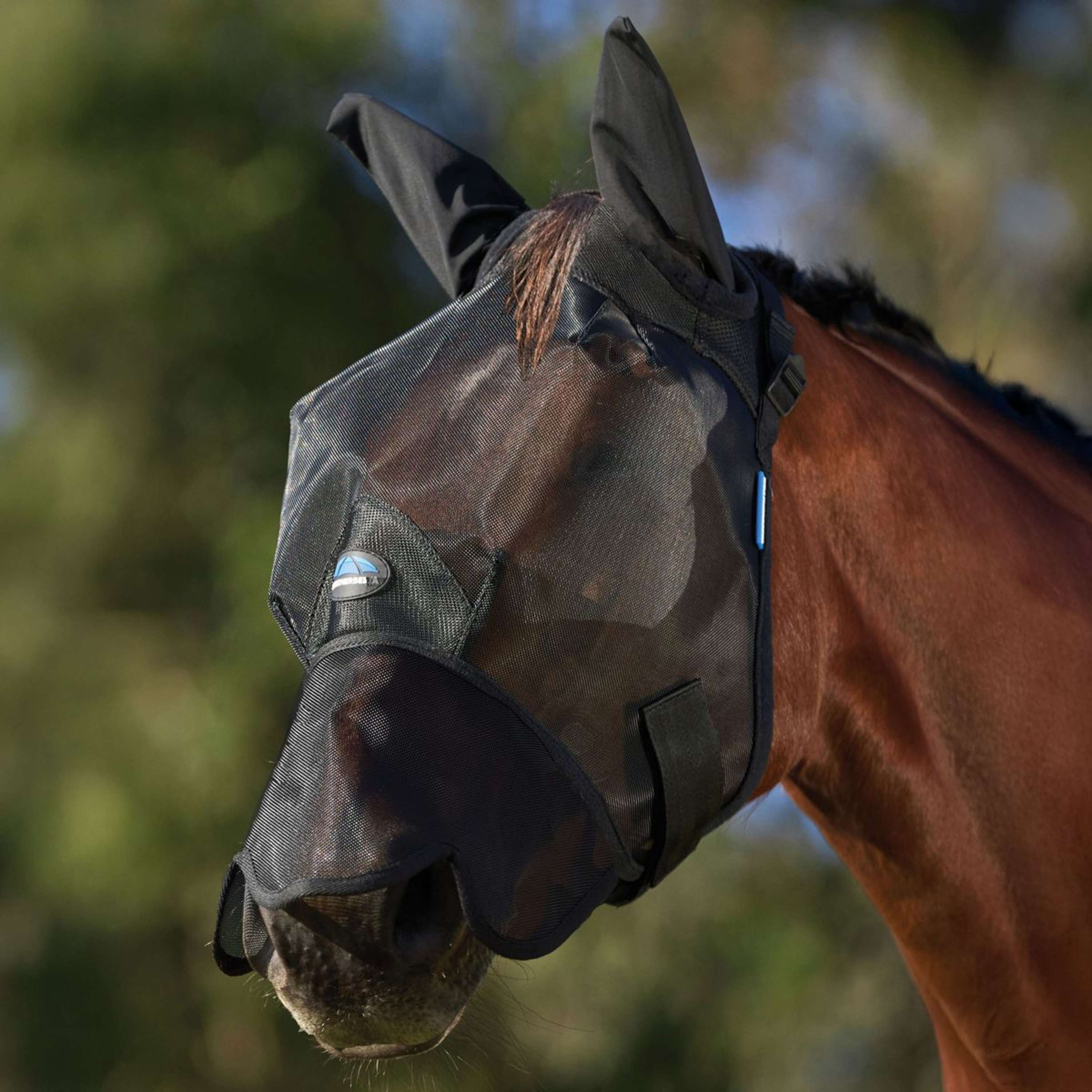 WeatherBeeta Fly Mask ComFiTec Guard with Ears and Nose Black