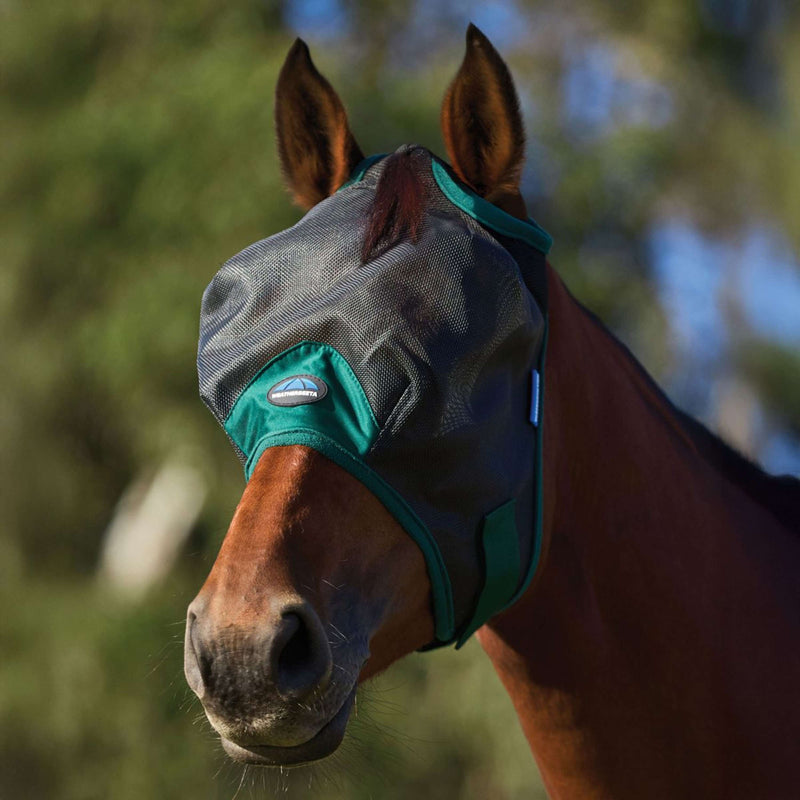 WeatherBeeta Fly Mask ComFiTec Durable without Ears Black/Forest Green