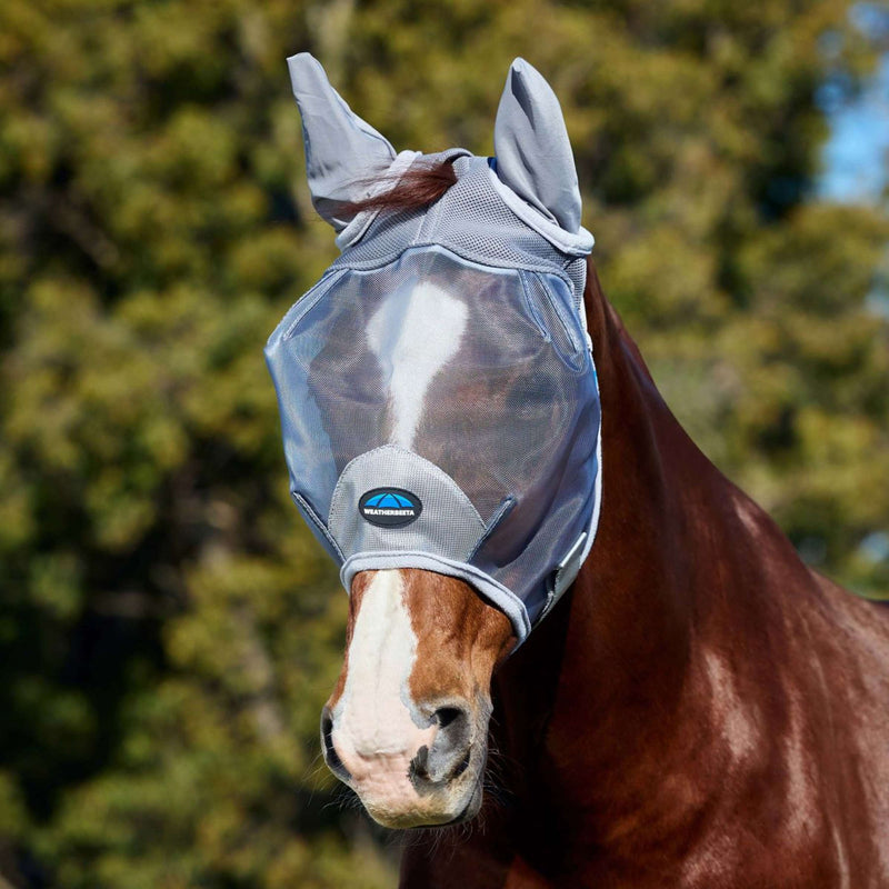WeatherBeeta Fly Mask ComFiTec Durable with Ears Grey