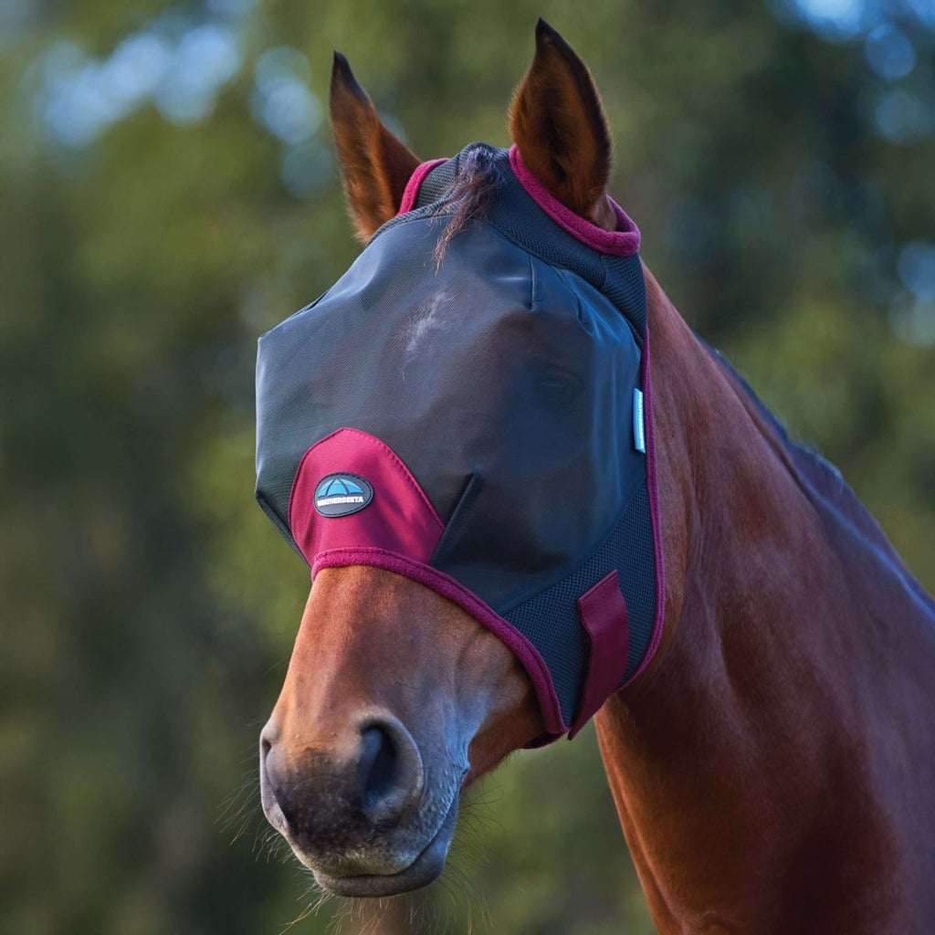 WeatherBeeta Fly Mask ComFiTec Fine without Ears Black/Burgundy