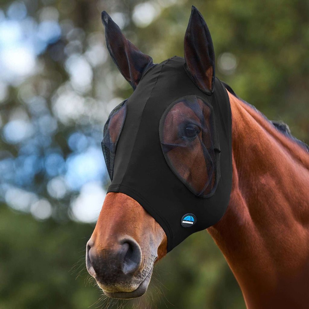 WeatherBeeta Fly Mask ComFiTec Stretch with Ears Black/Black