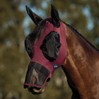 WeatherBeeta Fly Mask ComFiTec Luxe Stretch with Ears and Nose Burgundy/black