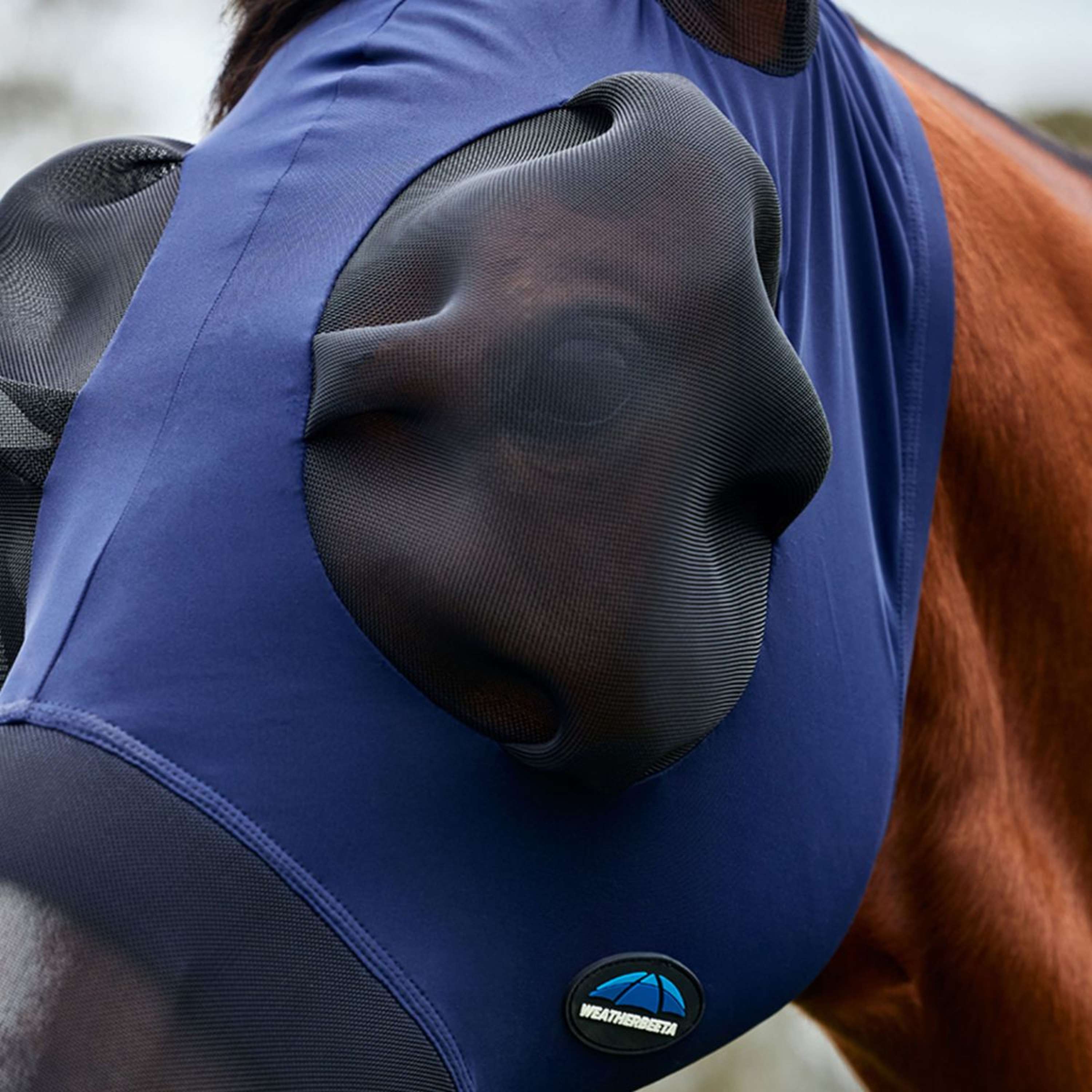 WeatherBeeta Fly Mask ComFiTec Luxe Stretch with Ears and Nose Navy/Black