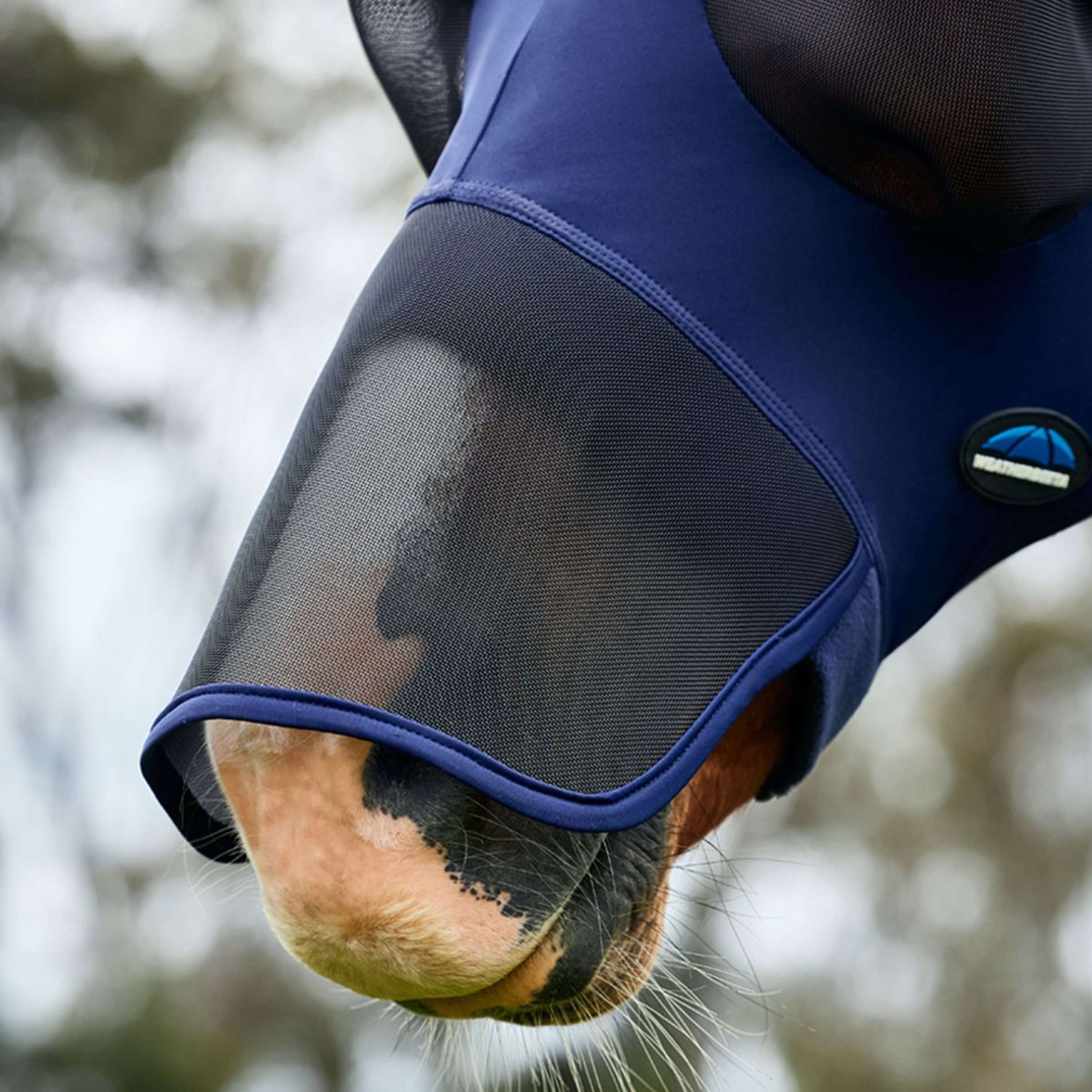 WeatherBeeta Fly Mask ComFiTec Luxe Stretch with Ears and Nose Navy/Black