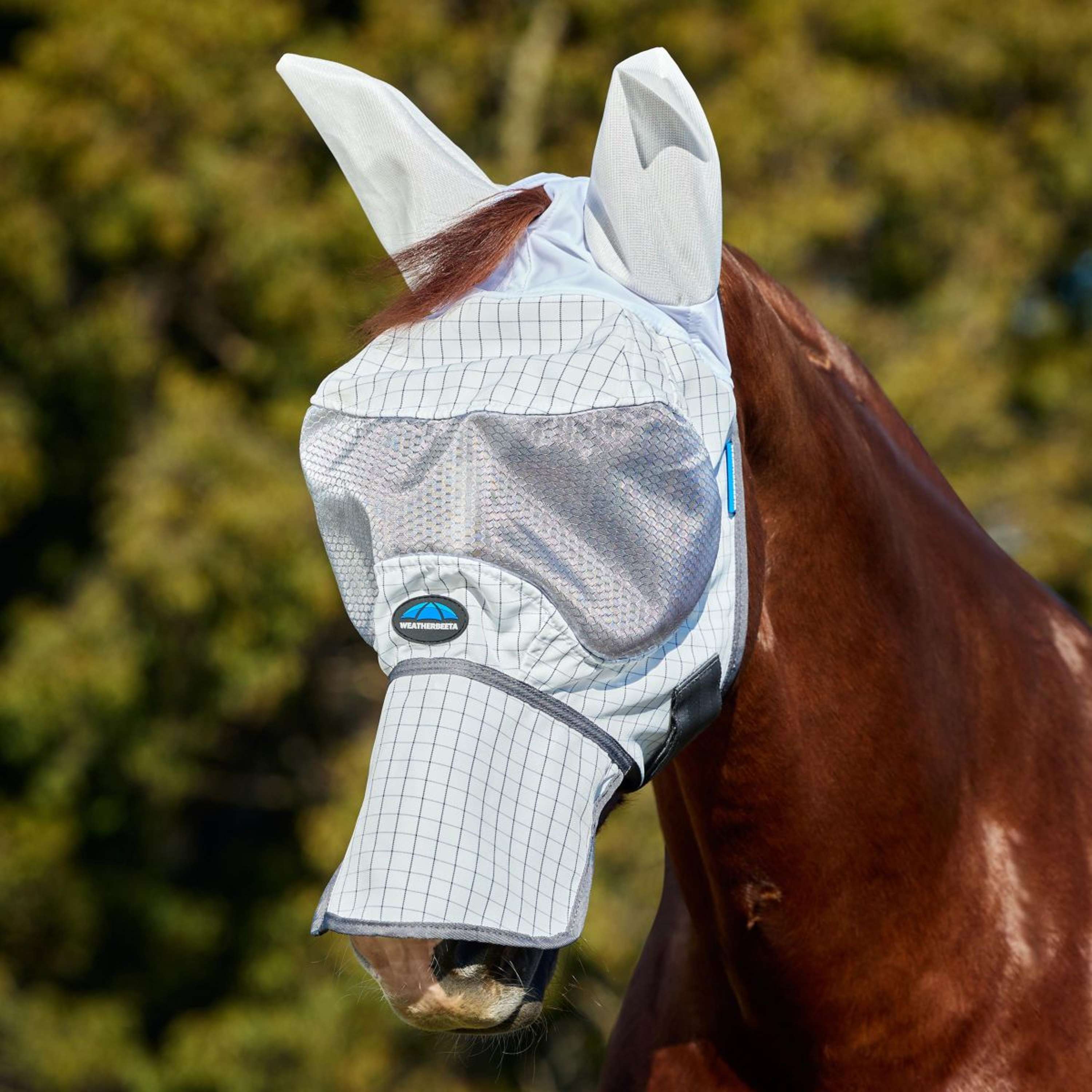 WeatherBeeta Fly Mask Hybrid with Ears and Nose White/Charcoal