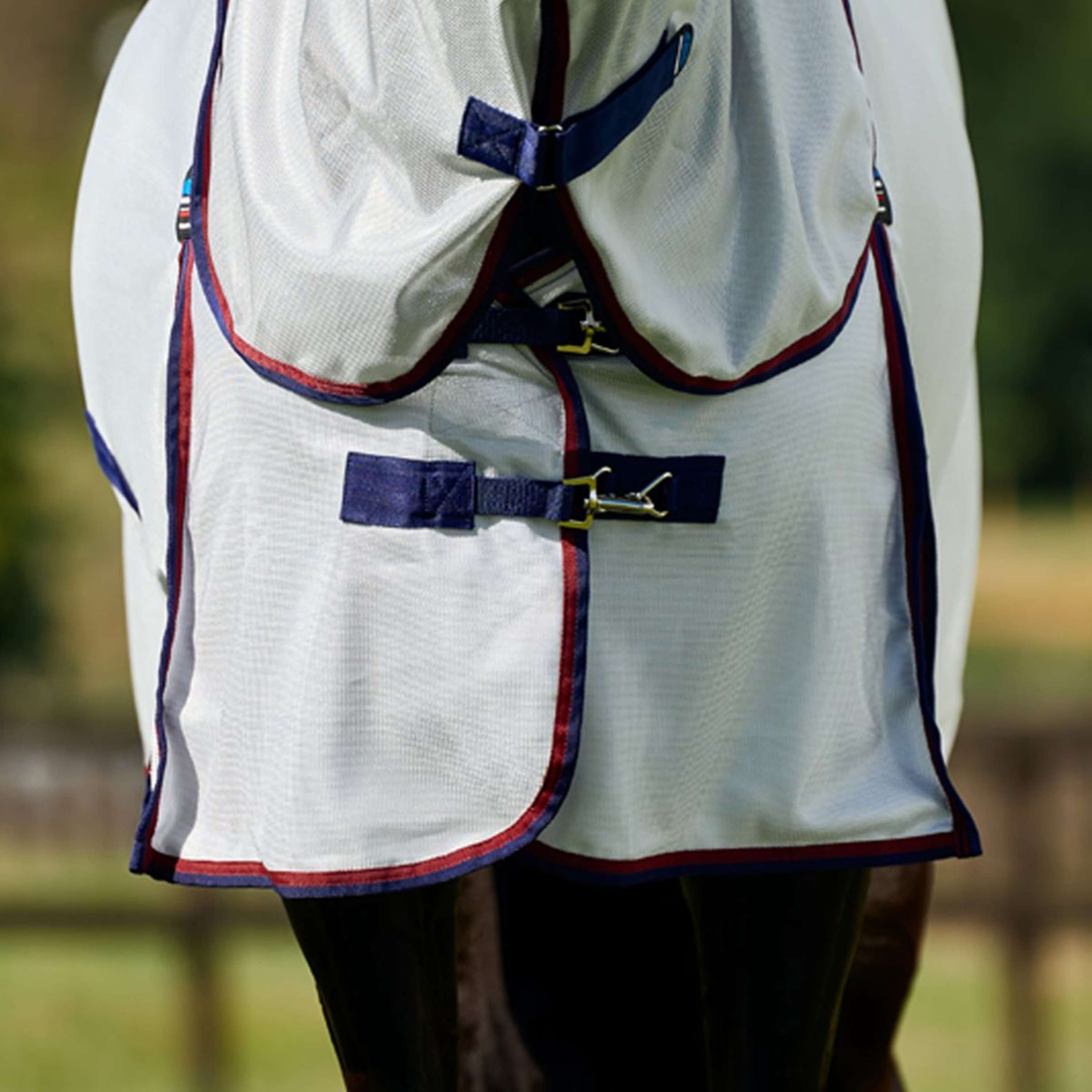 WeatherBeeta Fly Rug ComFiTec Airflow Detach-A-Neck Grey/Navy/Burgundy