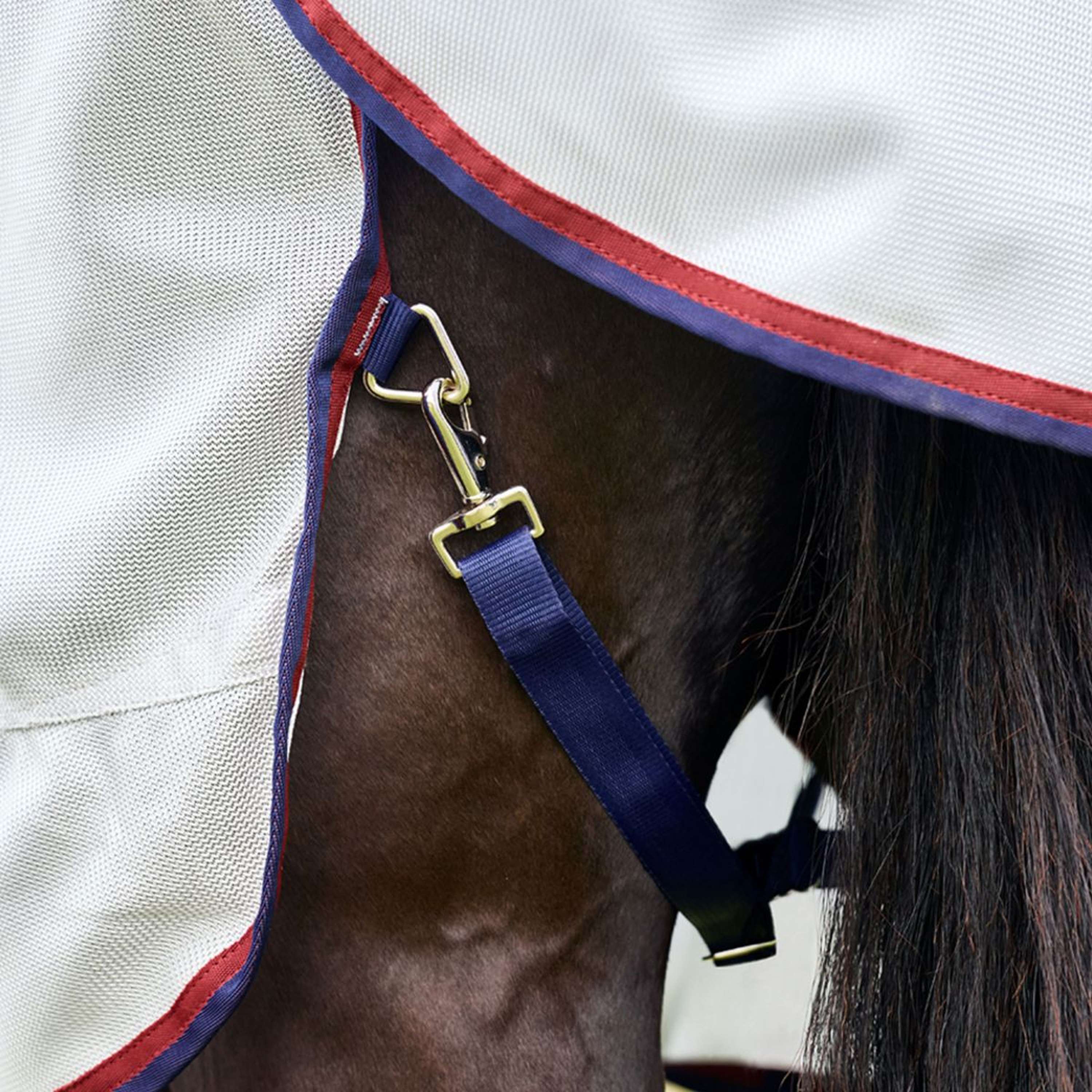 WeatherBeeta Fly Rug ComFiTec Airflow Detach-A-Neck Grey/Navy/Burgundy