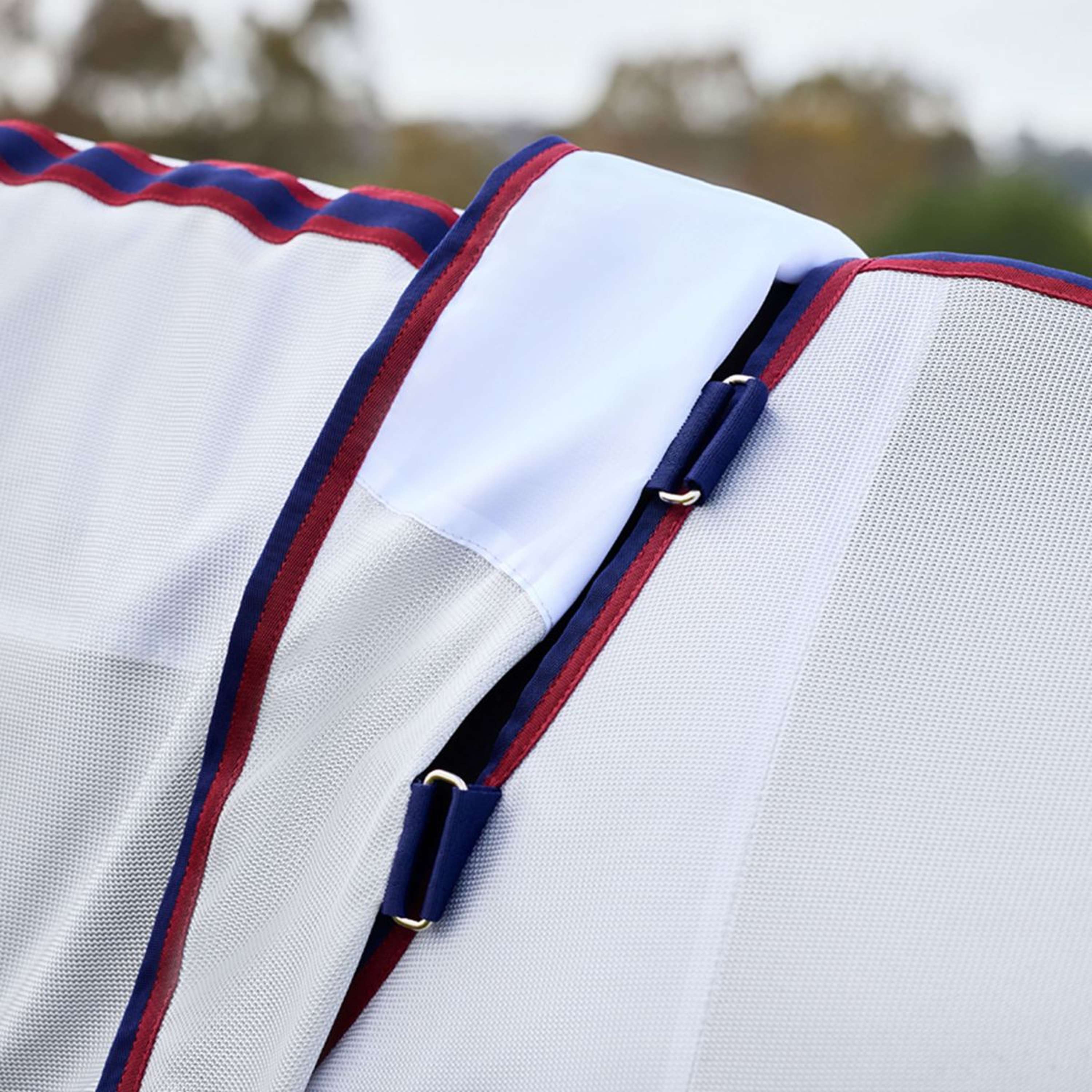 WeatherBeeta Fly Rug ComFiTec Airflow Detach-A-Neck Grey/Navy/Burgundy
