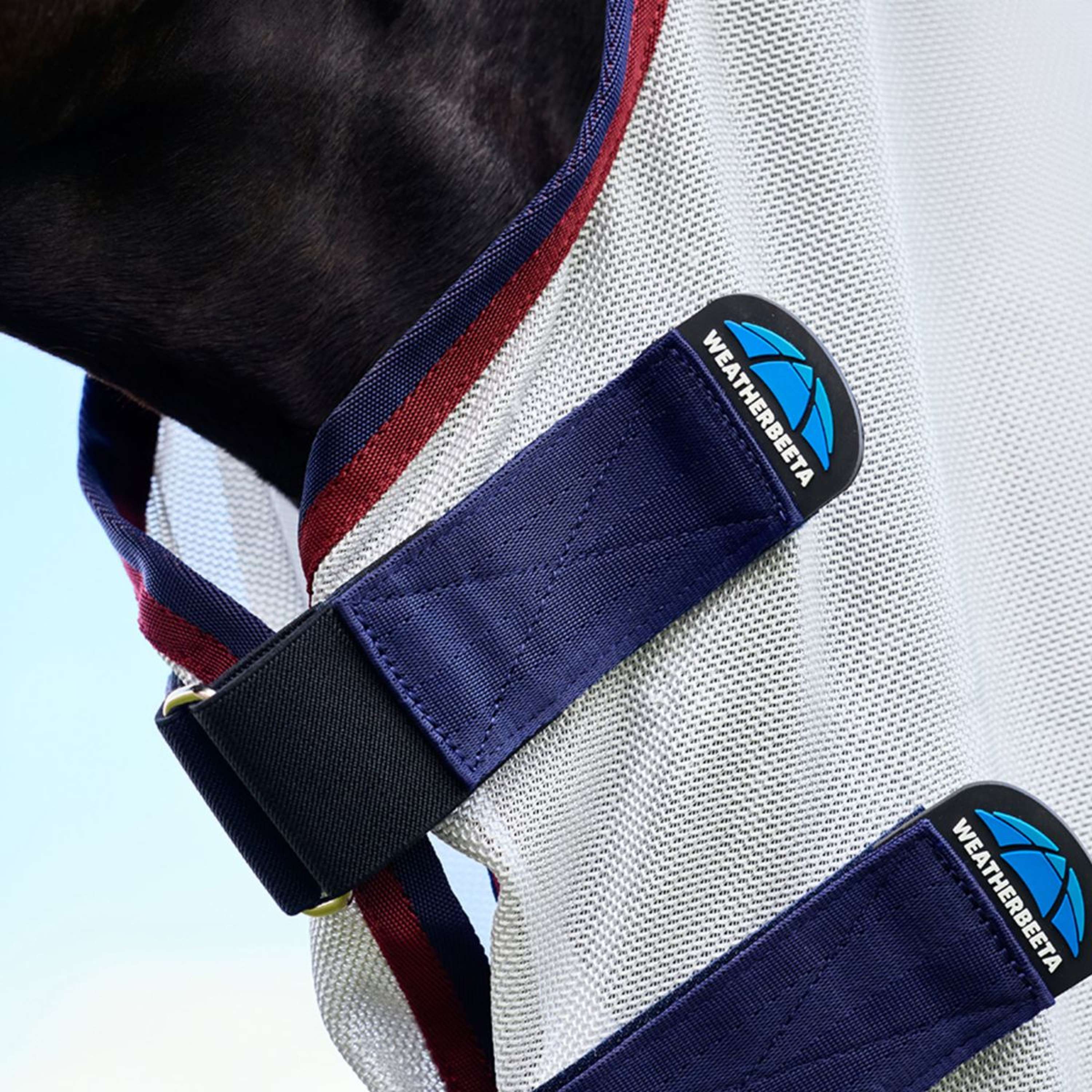 WeatherBeeta Fly Rug ComFiTec Airflow Detach-A-Neck Grey/Navy/Burgundy