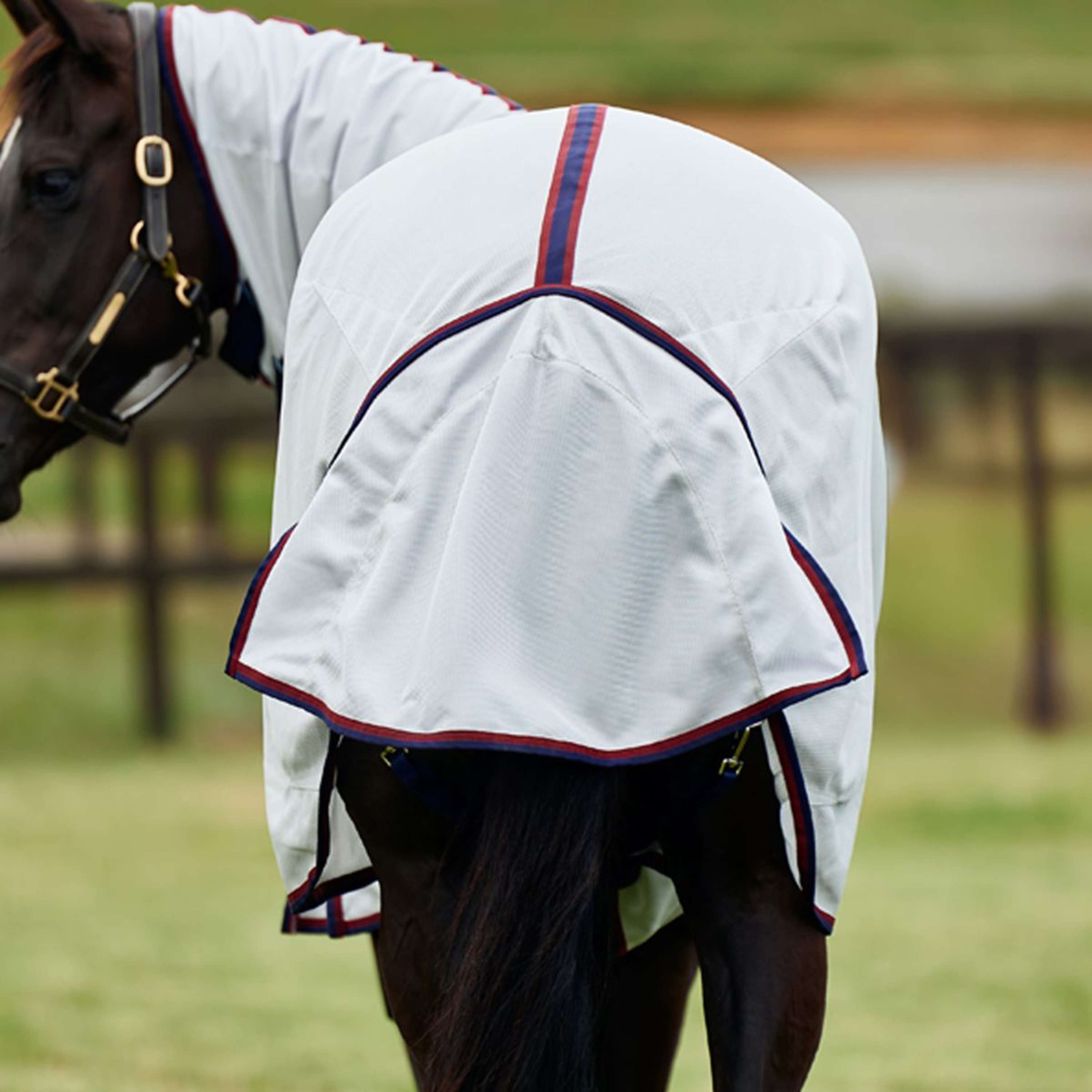WeatherBeeta Fly Rug ComFiTec Airflow Detach-A-Neck Grey/Navy/Burgundy