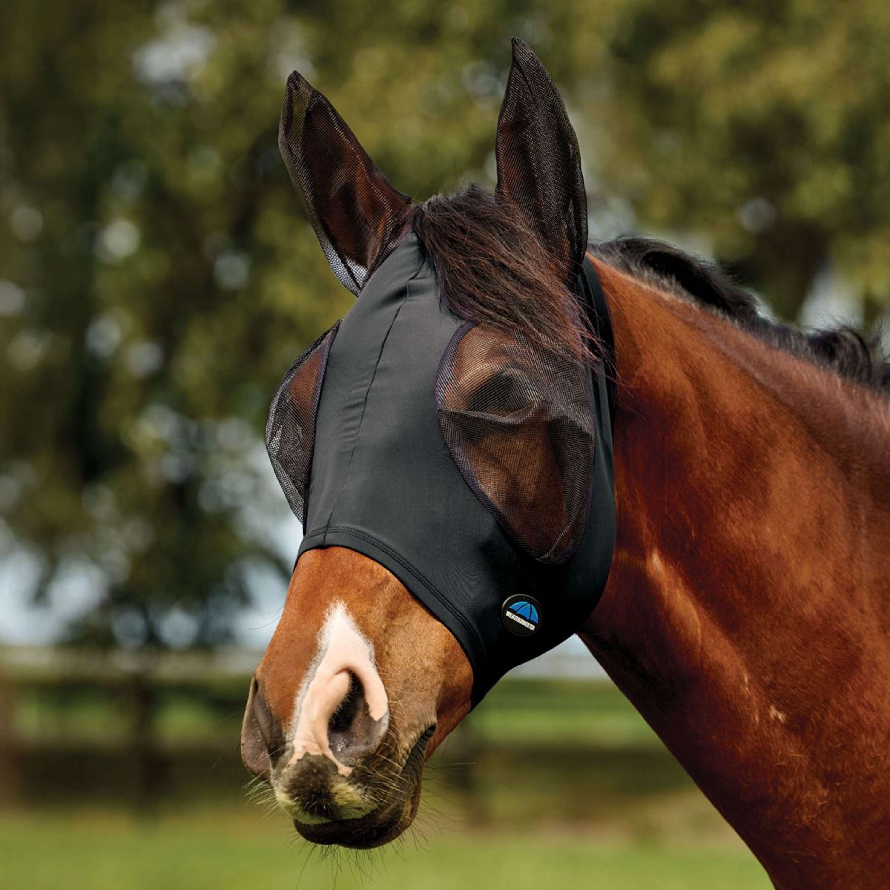 WeatherBeeta Fly Mask ComFiTec Deluxe Stretch with Ears Black/Black