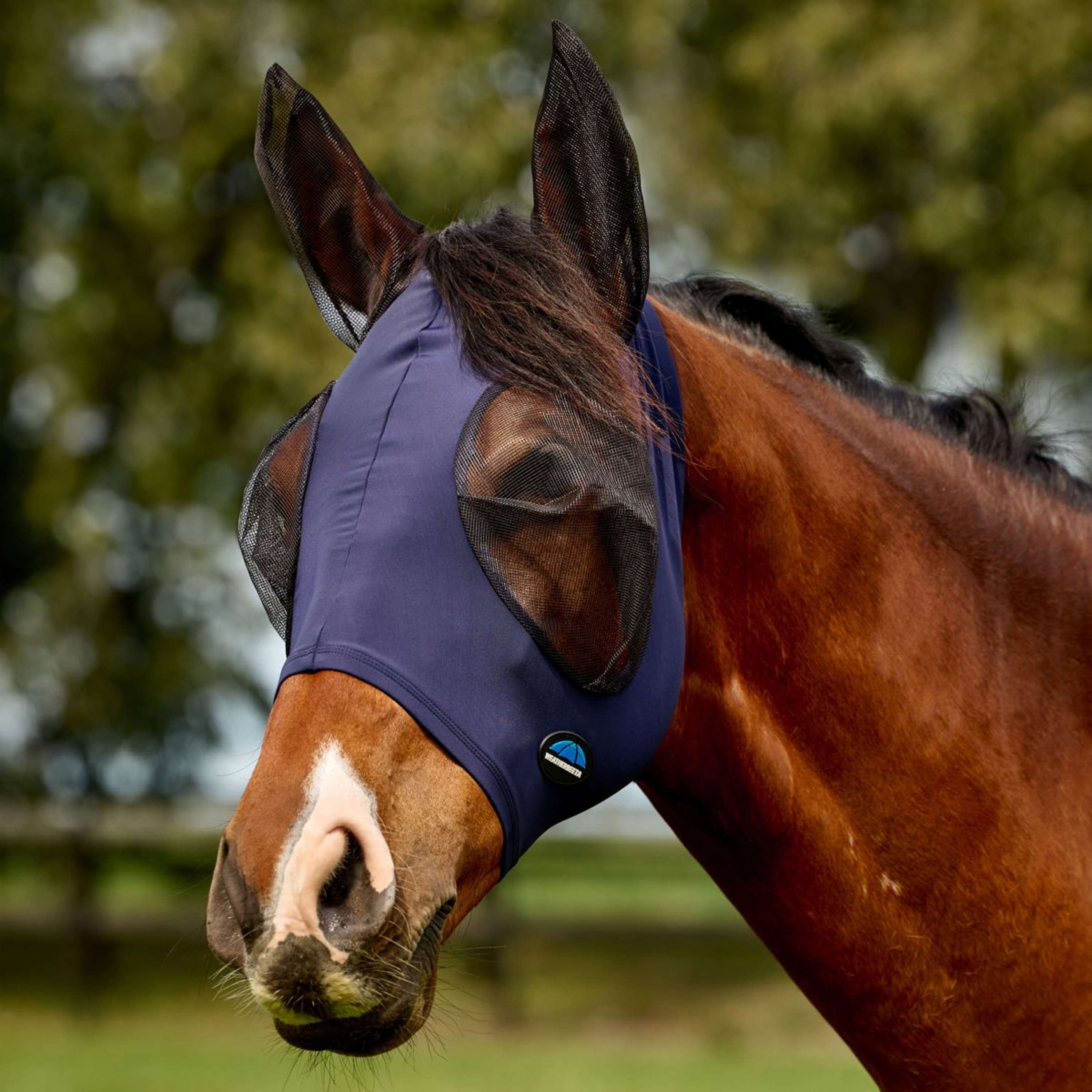 WeatherBeeta Fly Mask ComFiTec Deluxe Stretch with Ears Navy/Black