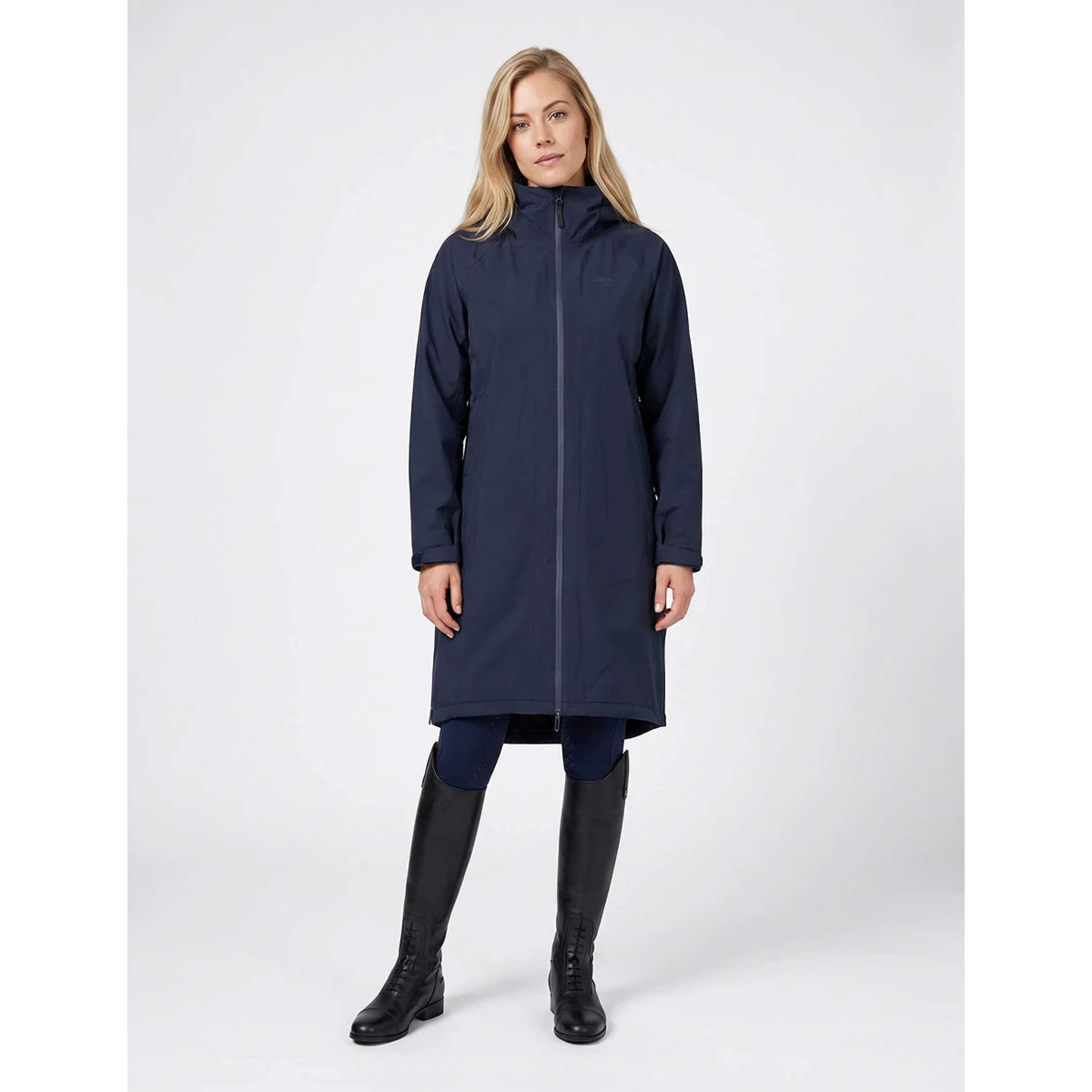 WeatherBeeta Long Coat Spectator Waterproof Fleece Lined Navy