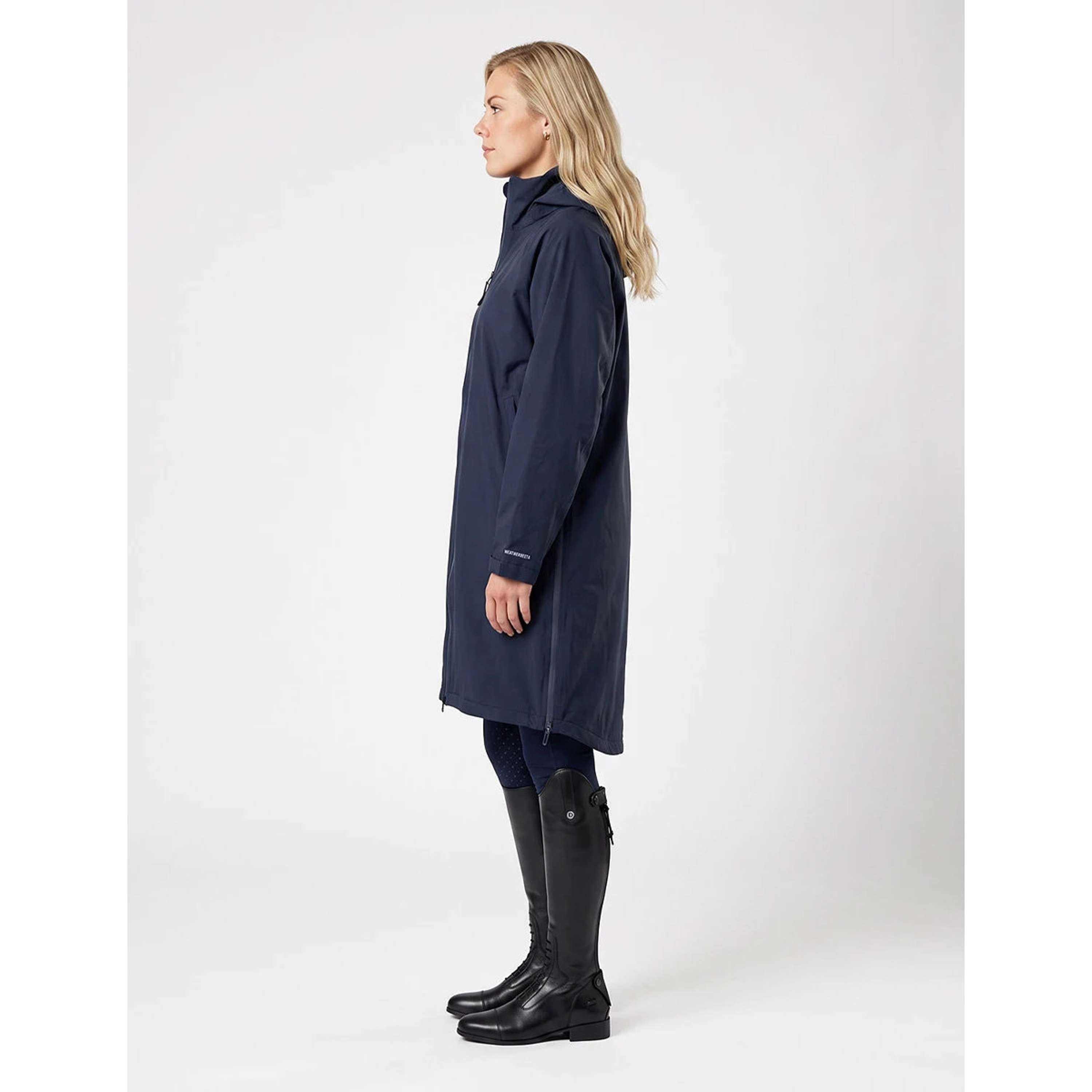 WeatherBeeta Long Coat Spectator Waterproof Fleece Lined Navy