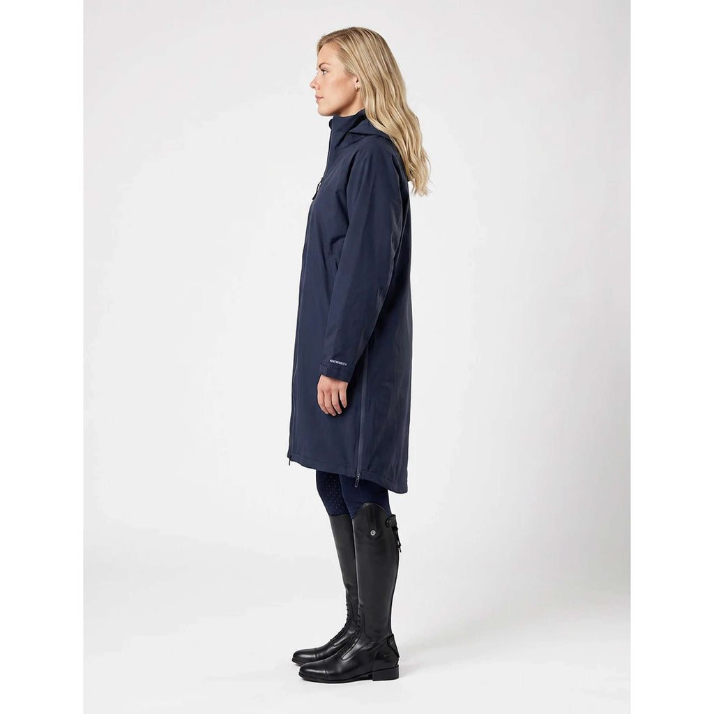 WeatherBeeta Long Coat Spectator Waterproof Fleece Lined Navy