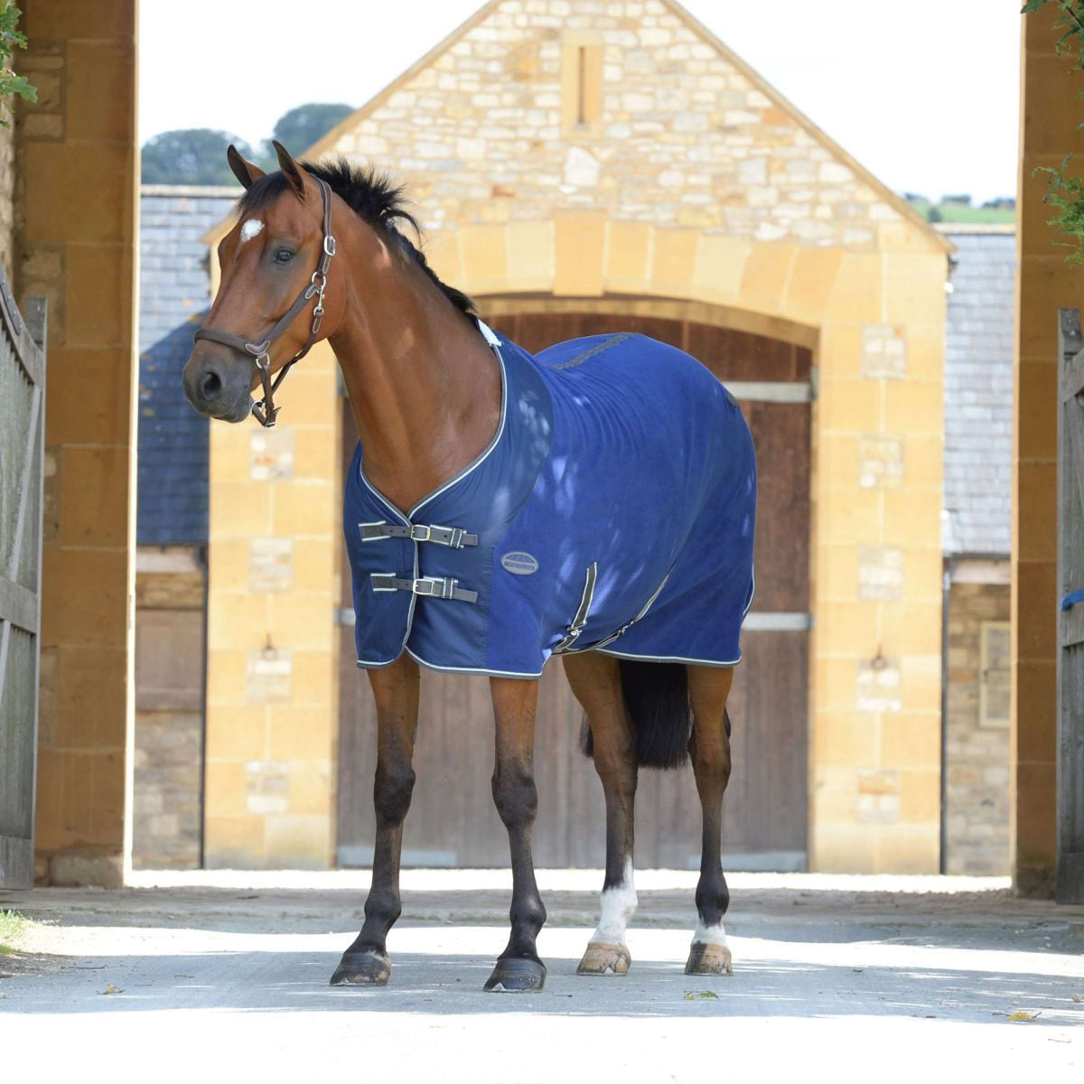 Weatherbeeta Sweat Rug Fleece Cooler Standard Neck Dark Blue/Grey/White