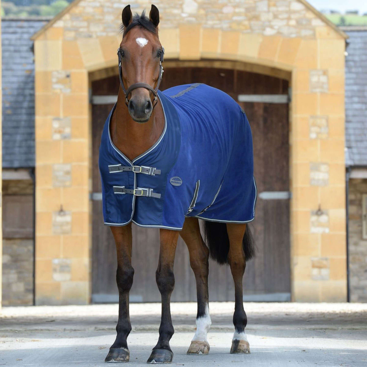 Weatherbeeta Sweat Rug Fleece Cooler Standard Neck Dark Blue/Grey/White