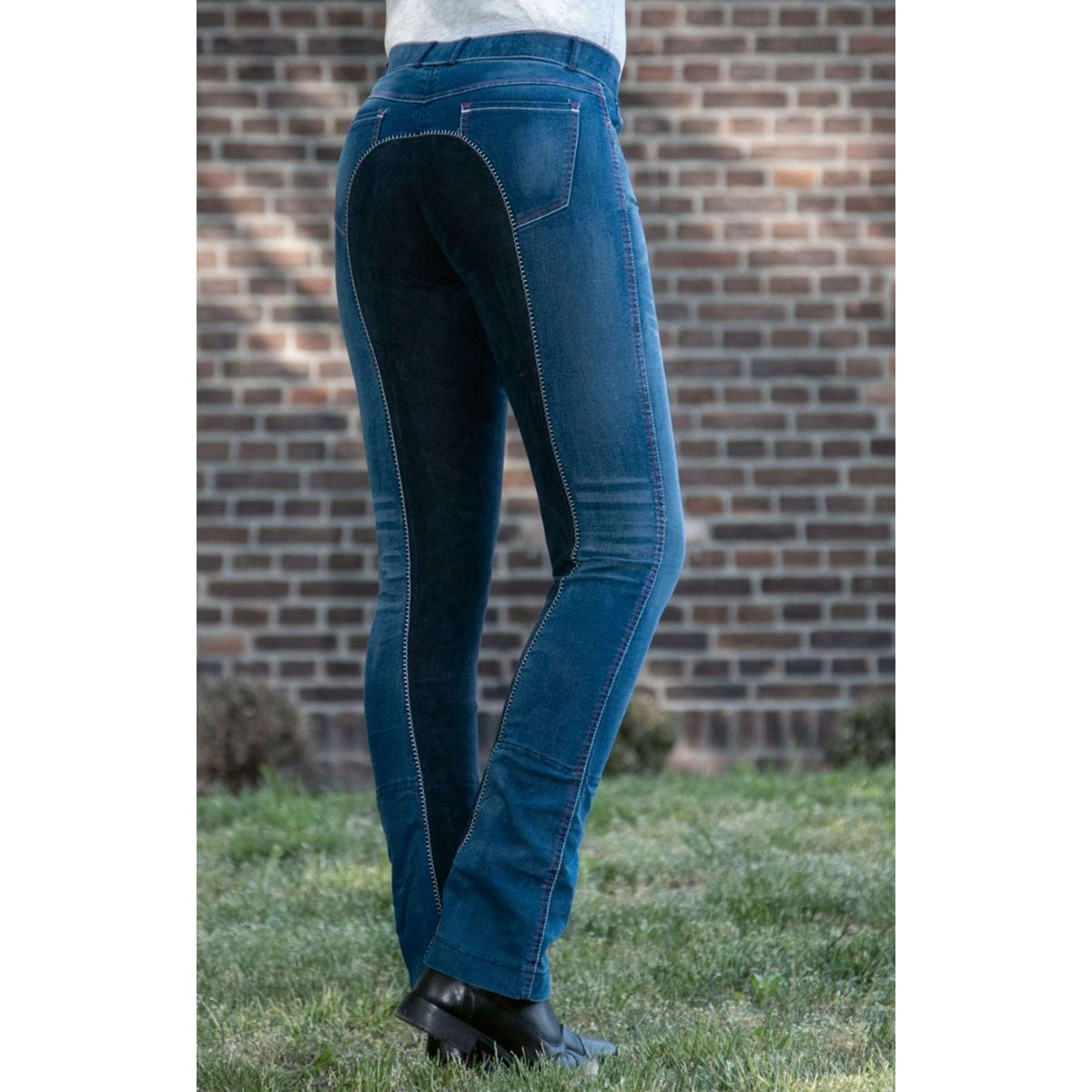 HKM Jodhpur Breeches Summer Denim Jeans Blue/Dark Blue