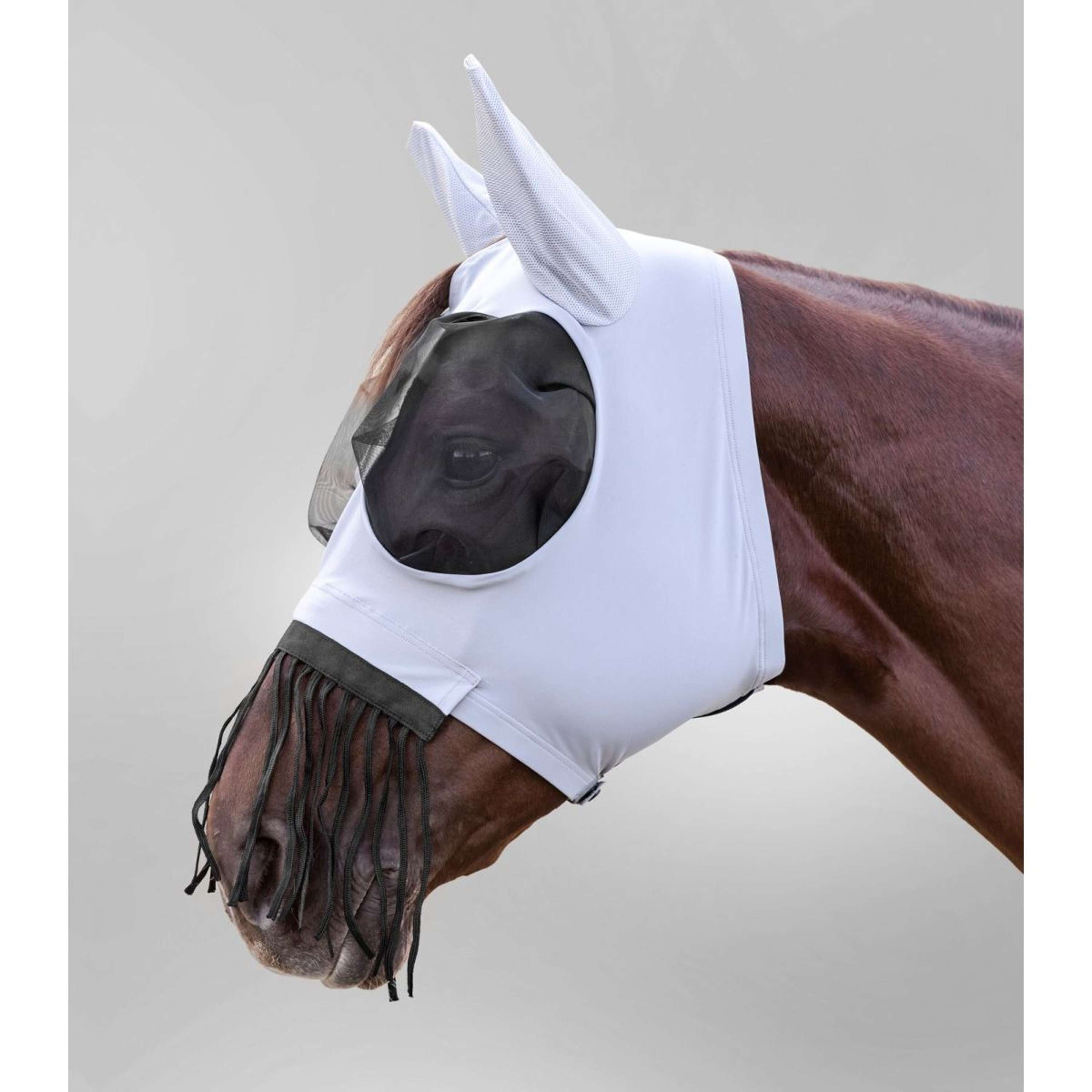 Waldhausen Fly Mask Puck with Nose Frills Silver Grey